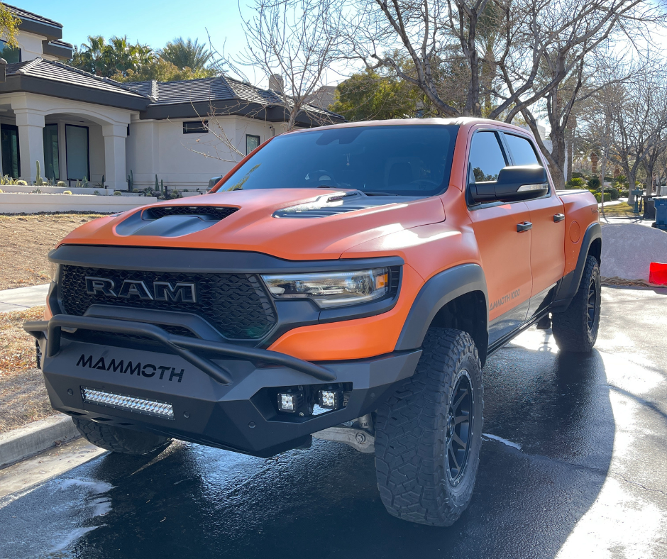 Mammoth Orange Ram TRX after paint correction