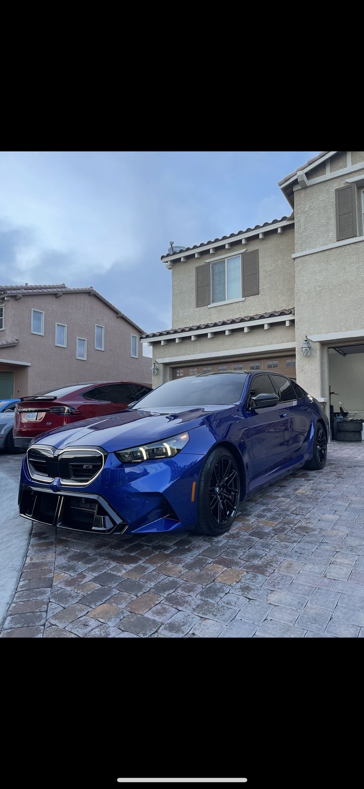 Blue BMW exterior after mobile detailing